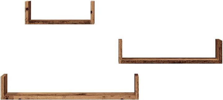 Produktbild VidaXL Wandregale 3 Stk. Altholz-Optik Holzwerkstoff (60 x 15 x 10 cm)
