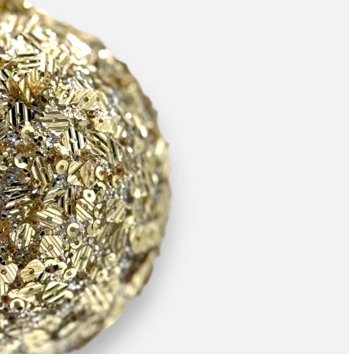 Actual product image Mon Chouchou Weihnachtskugel Glas Pailletten Ø8cm gold