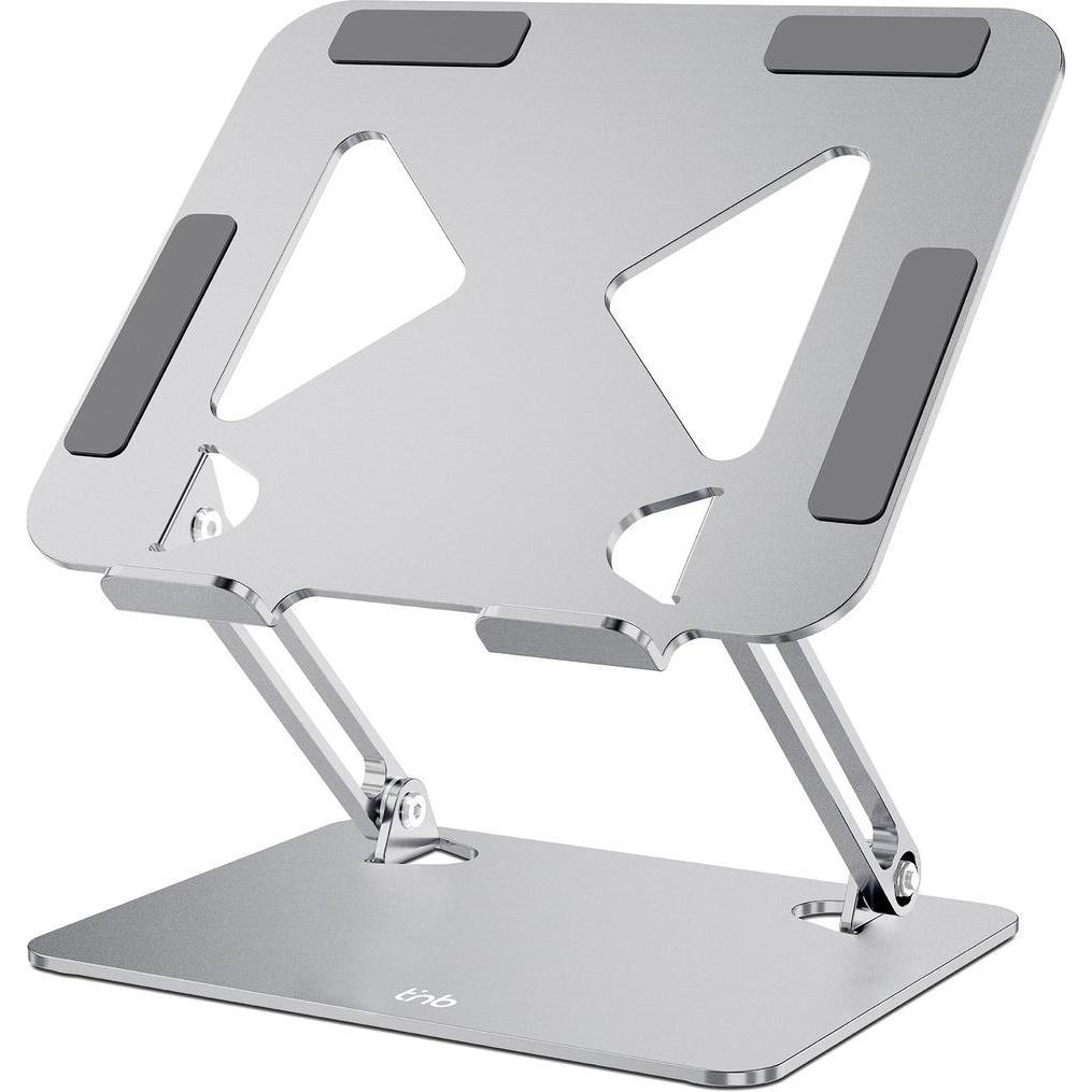 T'nb Tnb Iclick - Supporto Metallico Regolabile, Supporto Per Notebook, Argento