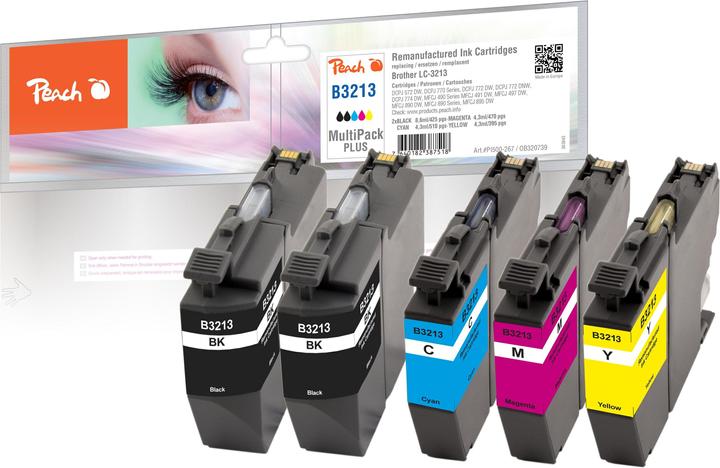 Image du produit Peach Cartouches d'encre Spar Plus, compatibles avec Brother LC-3213 (M, C, Y, CF)