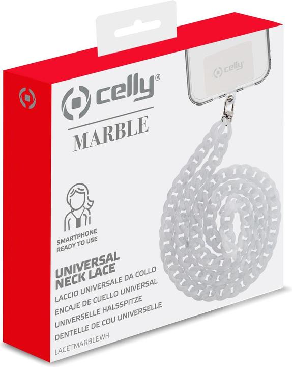 Produktbild Celly LACETMARBLEWH Smartphone/Handy-Zubehör Haken (TCL Plex, Oppo A3, Realme Q)