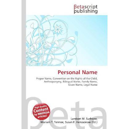 Personal Name, Fachbücher