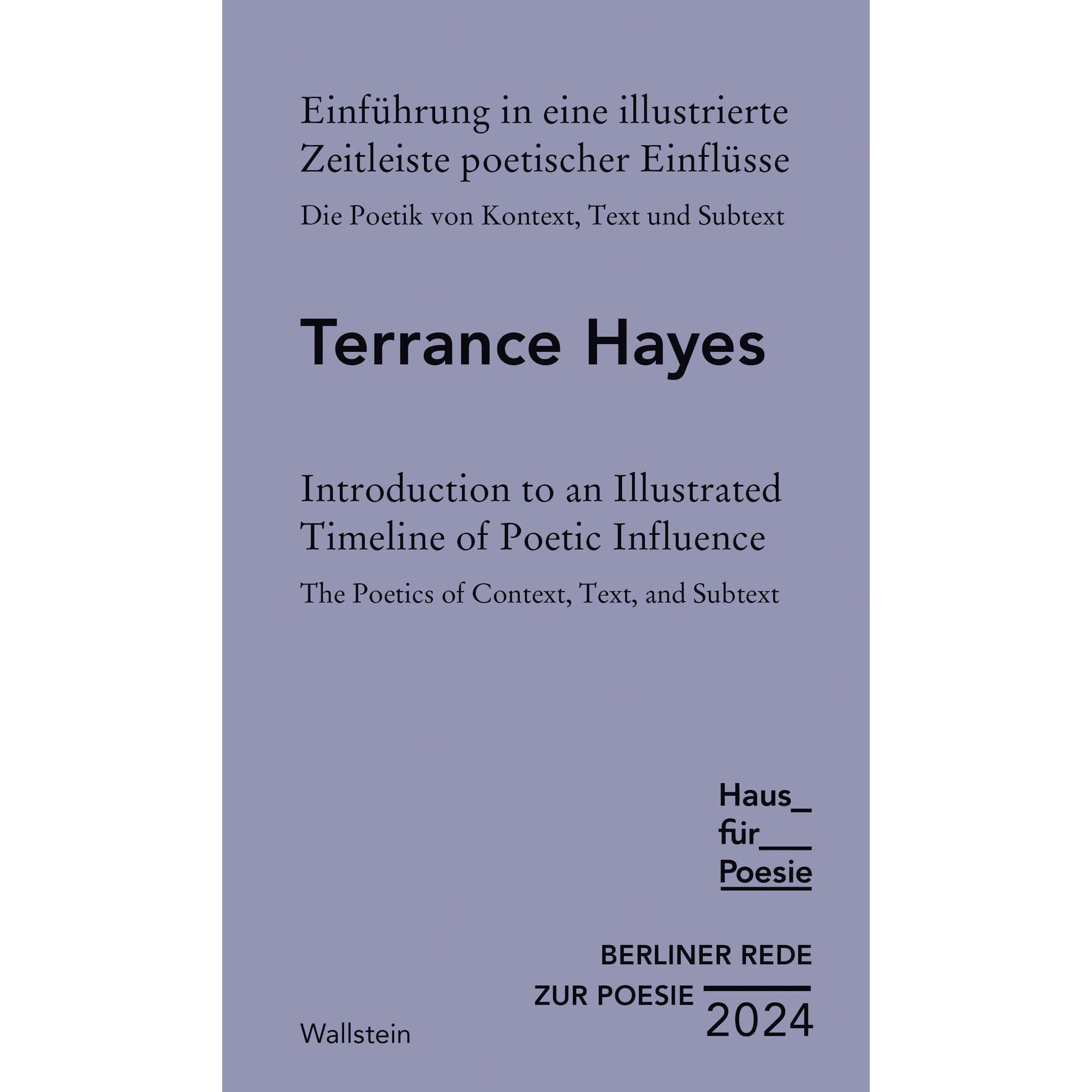 Berliner Rede zur Poesie 2024, Belletristik von Terrance Hayes