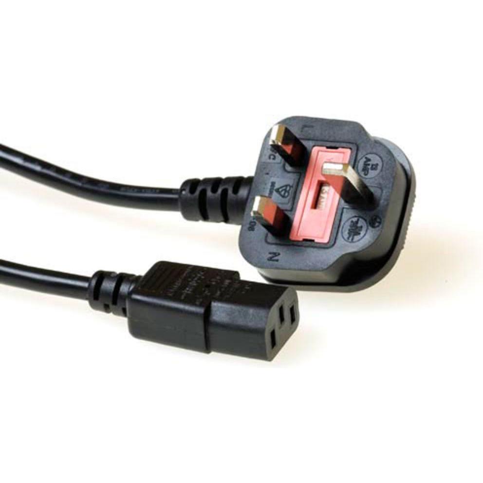 ACT Powercord UK plug - C13 black 1 m (1 m), Stromkabel