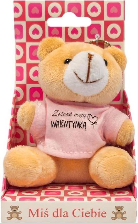 Actual product image Teddybär-Schlüsselanhänger mit T-Shirt. Sei mein Valentinsgruss