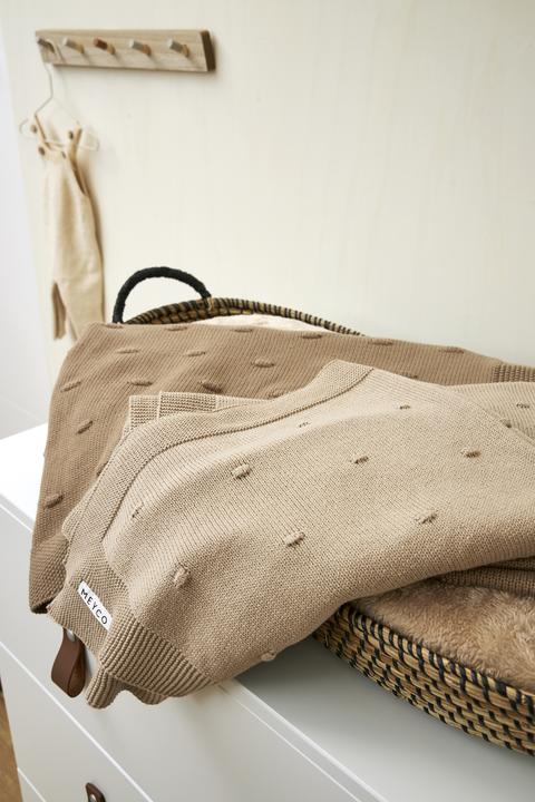 Productafbeelding Meyco Babydeken groot Mini Knots - zand - 100x150cm (100 x 150 cm)