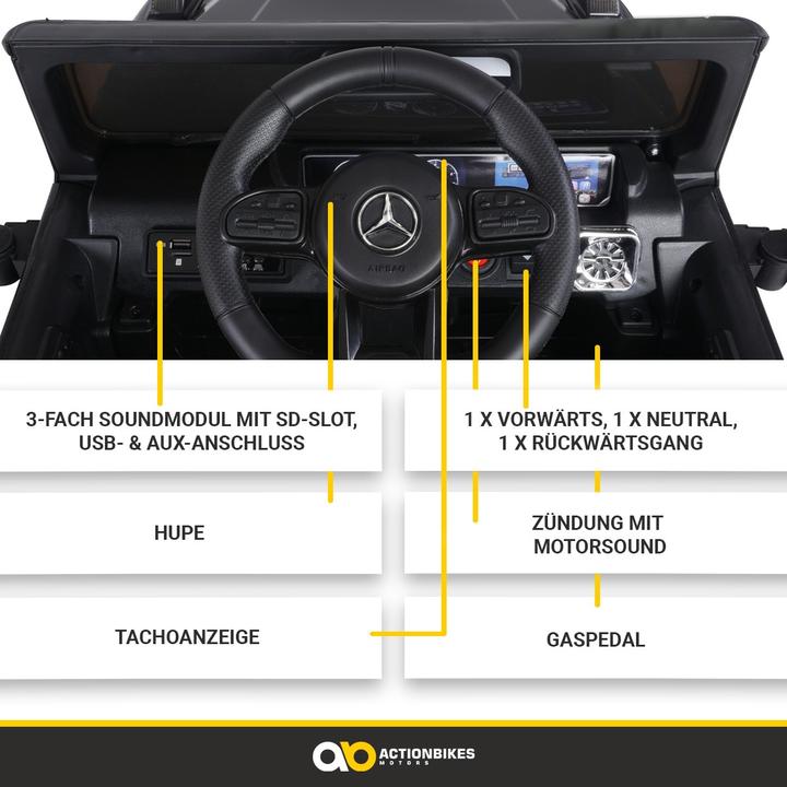 Produktbild Actionbikes Motors Kinder-Elektroauto Mercedes AMG G63 W463 Kinderauto Kinderfahrzeug Elektro SUV (Schwarz) (12 V)