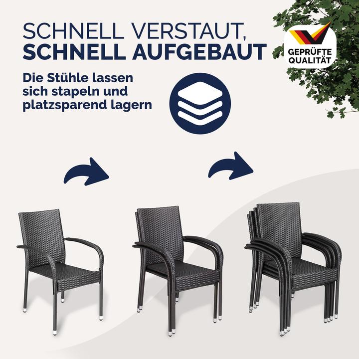 Produktbild Casaria Polyrattan Gartenstühle