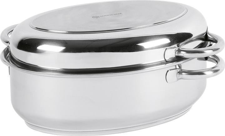 Actual product image Schulte-Ufer Multi-roaster oval 9 litres Ø38cm stainless steel (38 cm, Casserole + Stewpot, Stainless steel)