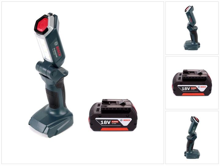 Produktbild Bosch Professional GLI 18V-300 Akku Lampe + 1x GBA 18 V 4,0 Ah Akku - ohne Ladegerät (300 lm)