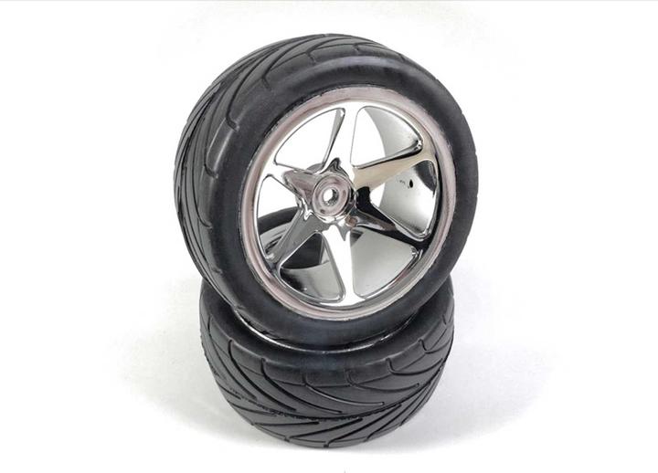 Image du produit Absima 1:10 Buggy set de roues 6 rayons/route arrière chrome (2)