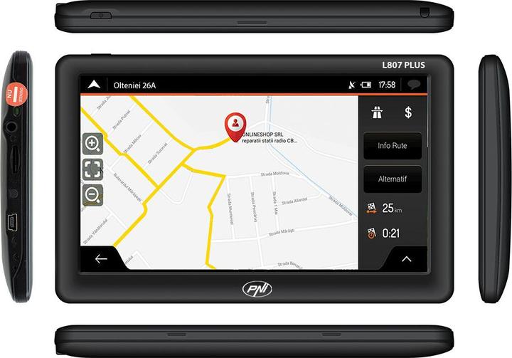 Actual product image PNI GPS navigation system L807 PLUS 7-inch screen, 800 MHz, 256 MB DDR, 8 GB internal memory (7")