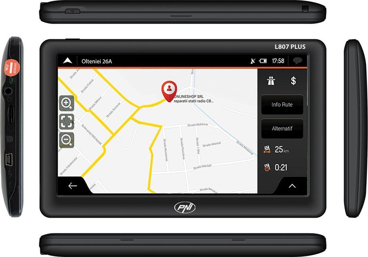 Produktbild PNI GPS-Navigationssystem L807 PLUS 7-Zoll-Bildschirm, 800 MHz, 256 MB DDR, 8 GB interner Speicher (7")