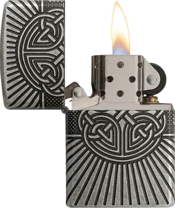 Actual product image Zippo Celtic Cross Antique Silver