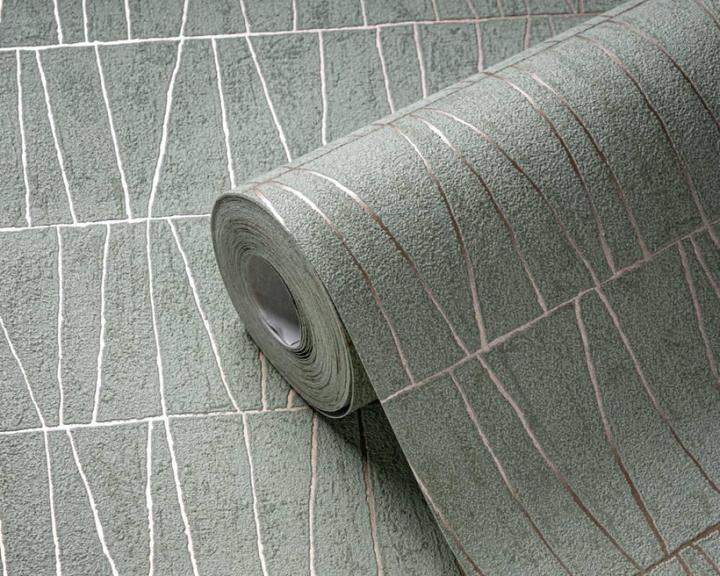 Productafbeelding AS Creation VINYL VLIESBEHANG BASIS 395061 GROEN GEO MOZAÏEK (12)