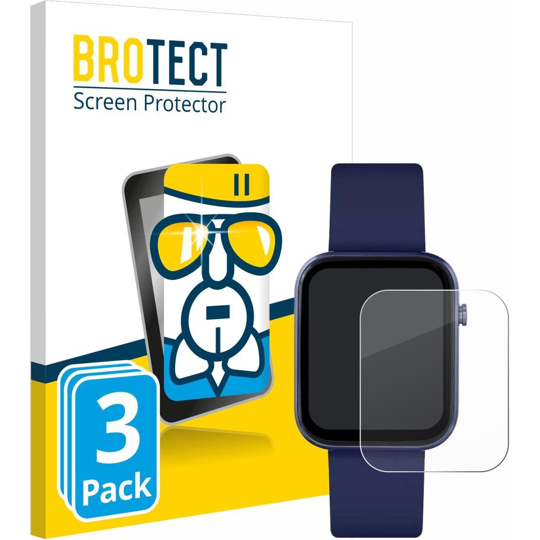 BROTECT AirGlass Panzerglasfolie, Smartwatch Schutzfolie, Transparent