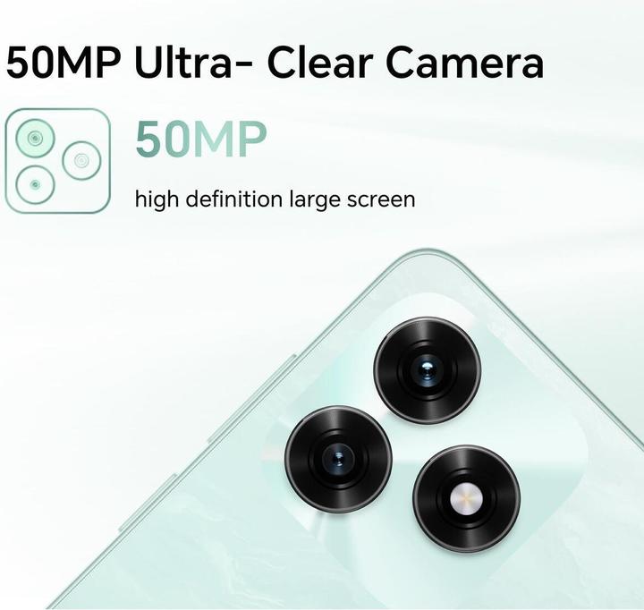 Immagine prodotto Honor X5c Plus Phone, 128GB/4GB, Ocean Cyan (128 GB, Oceano Ciano, Turchese, Verde, 6.74", Doppia SIM, 4G)