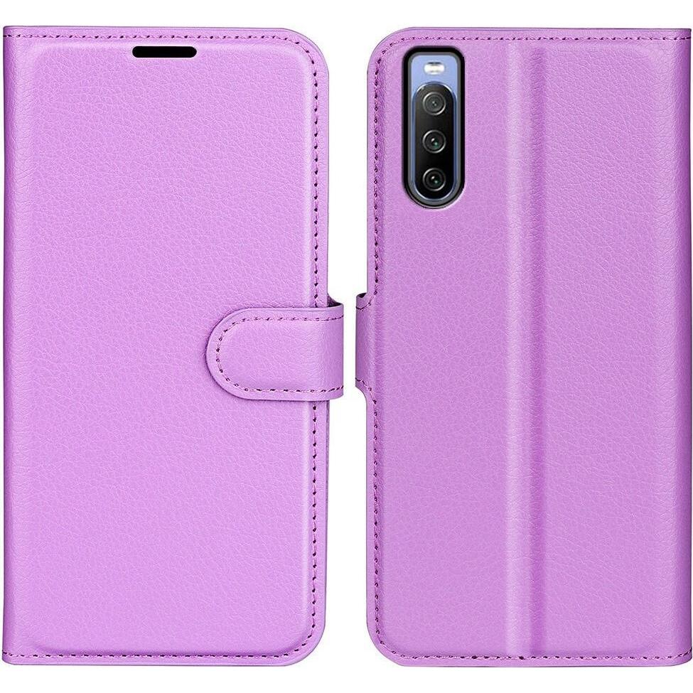 Cover-Discount Sony Xperia 10 IV - Leder Etui Hülle violett (Sony Xperia 10 IV), Smartphone Hülle, Violett