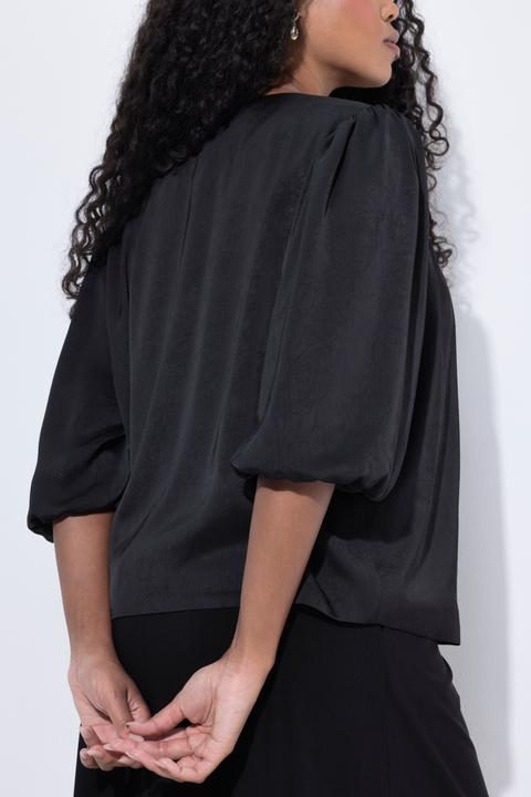 Produktbild Ulla Popken Jacke, kurz, Schleife, Rundhals, weiter 3/4-Arm (54)