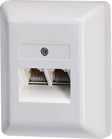 Produktbild Rutenbeck UAE 2x8 (8) Ap rw - Wanddose - RJ-45 X 2