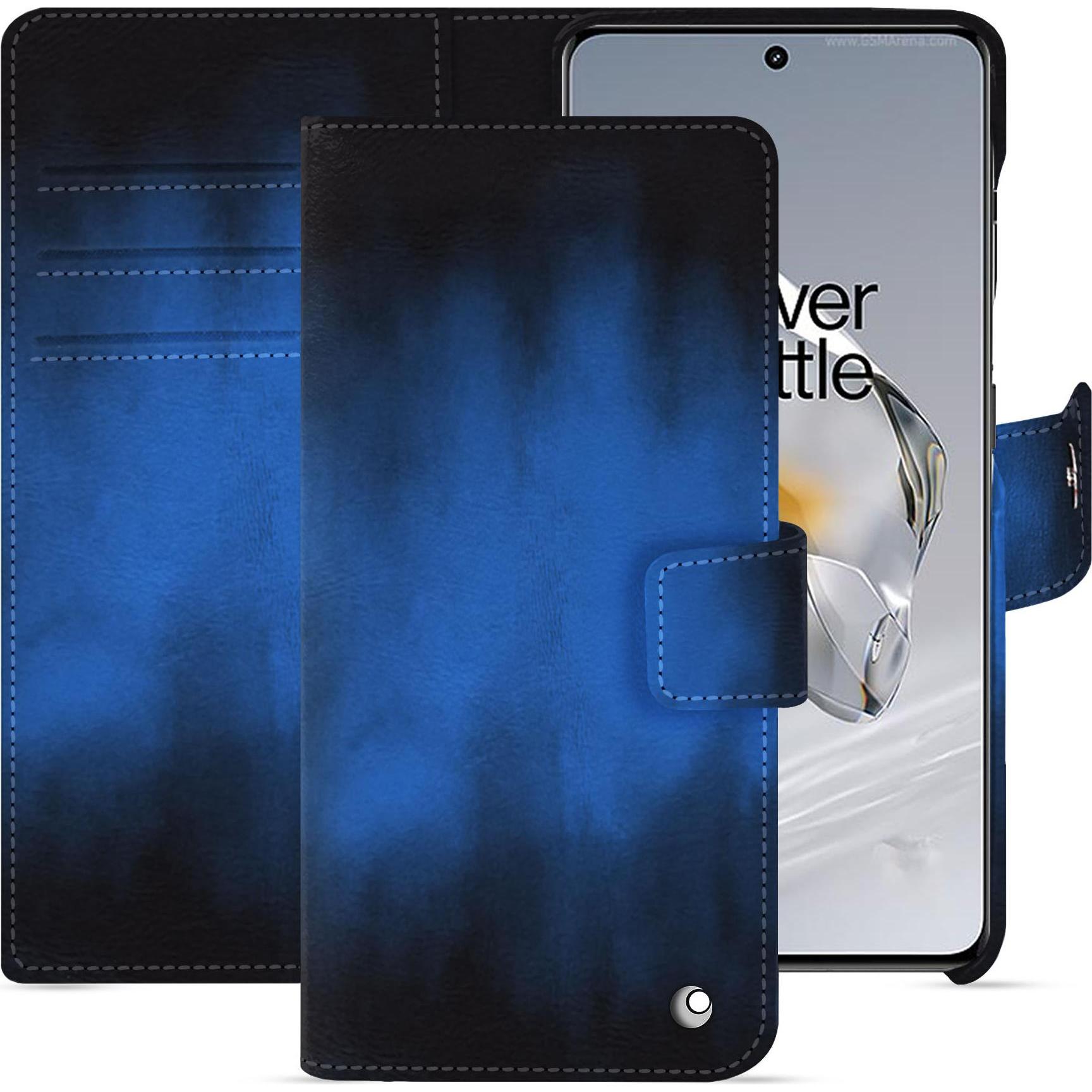 Noreve Lederschutzhülle Oneplus 12 (OnePlus 12), Smartphone Hülle, Blau