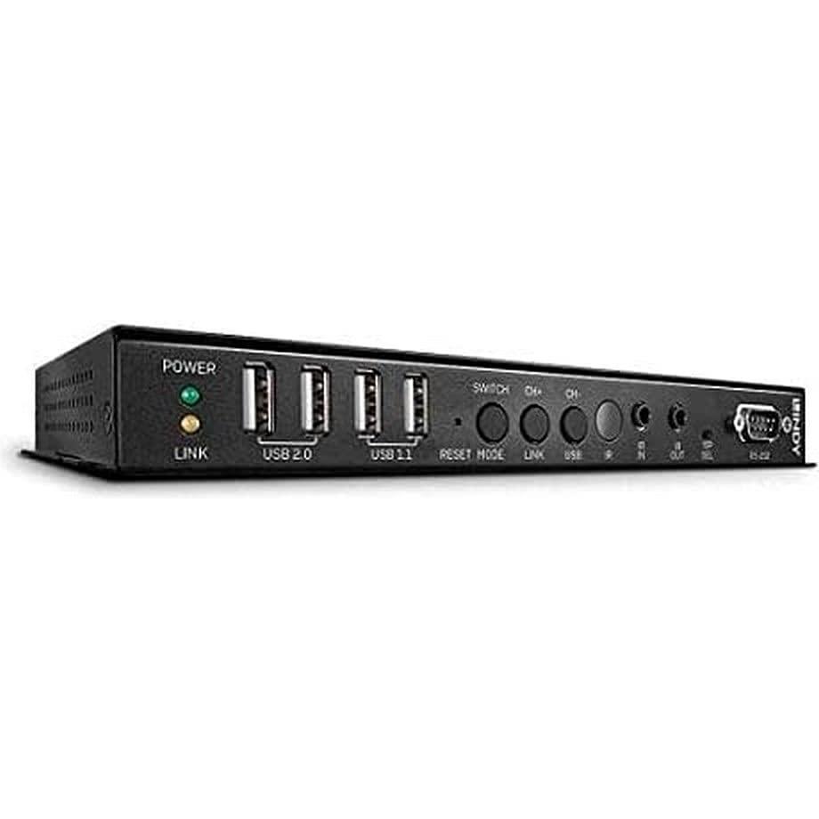 Lindy Ricevitore Ext 4K HDMI USB Over IP, Switch KVM, Nero