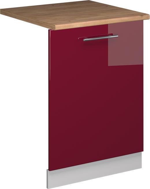 Bordeaux Hochglanz, Goldkraft Eiche, Rot, Weiss