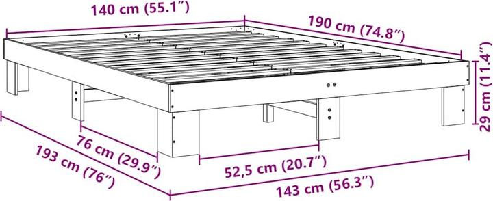 Produktbild vidaXL Bettgestell (140 x 190 cm)