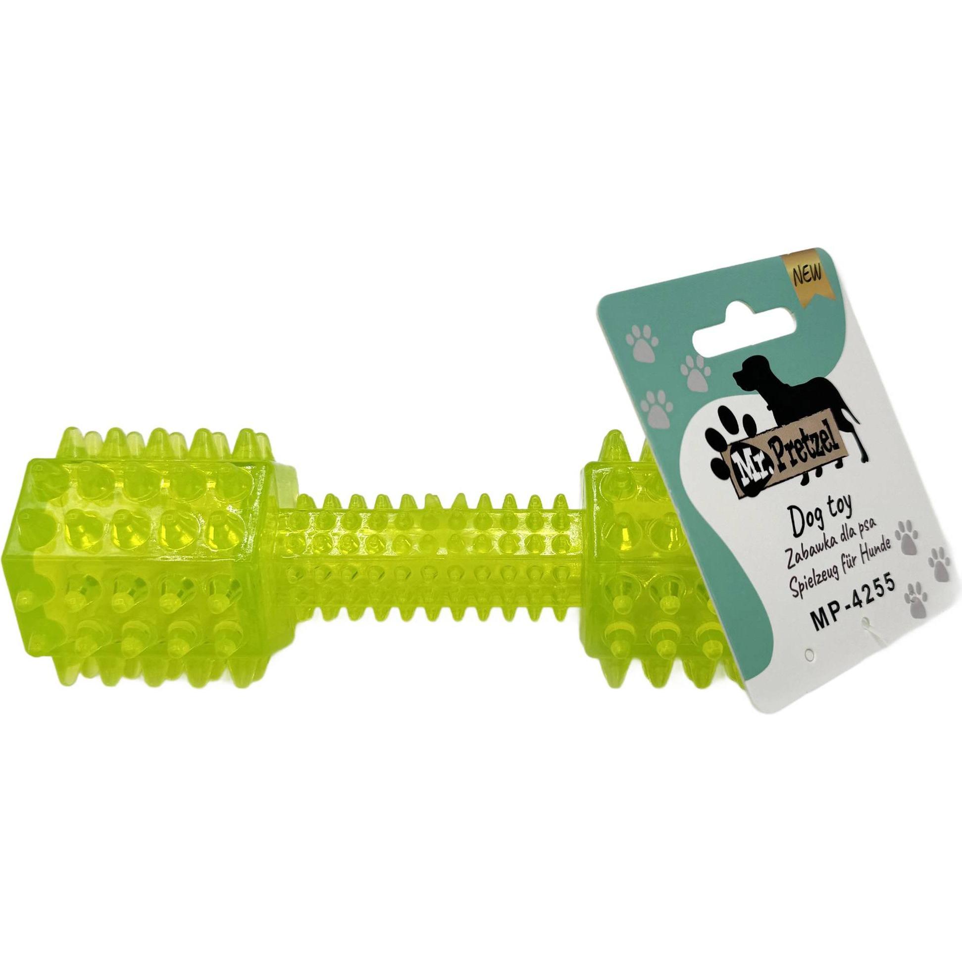 Mr. Pretzel Weiches halbtransparentes Gummihantel-Spielzeug für Hunde 18 cm (Giochi per cuccioli), Gioco per cani