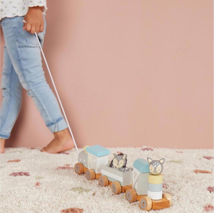 Produktbild Bieco Nachziehspielzeug Eisenbahn mit Steckformen