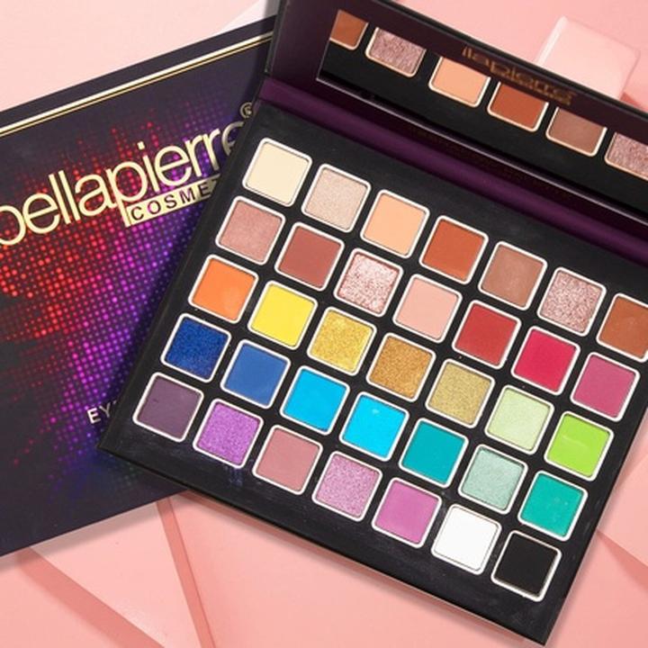 Immagine prodotto Bellapierre Cosmetics Bellapierre Disco Palette di ombretti 35 sfumature colorate Matte Satinate Shimmer Glitter Finiture