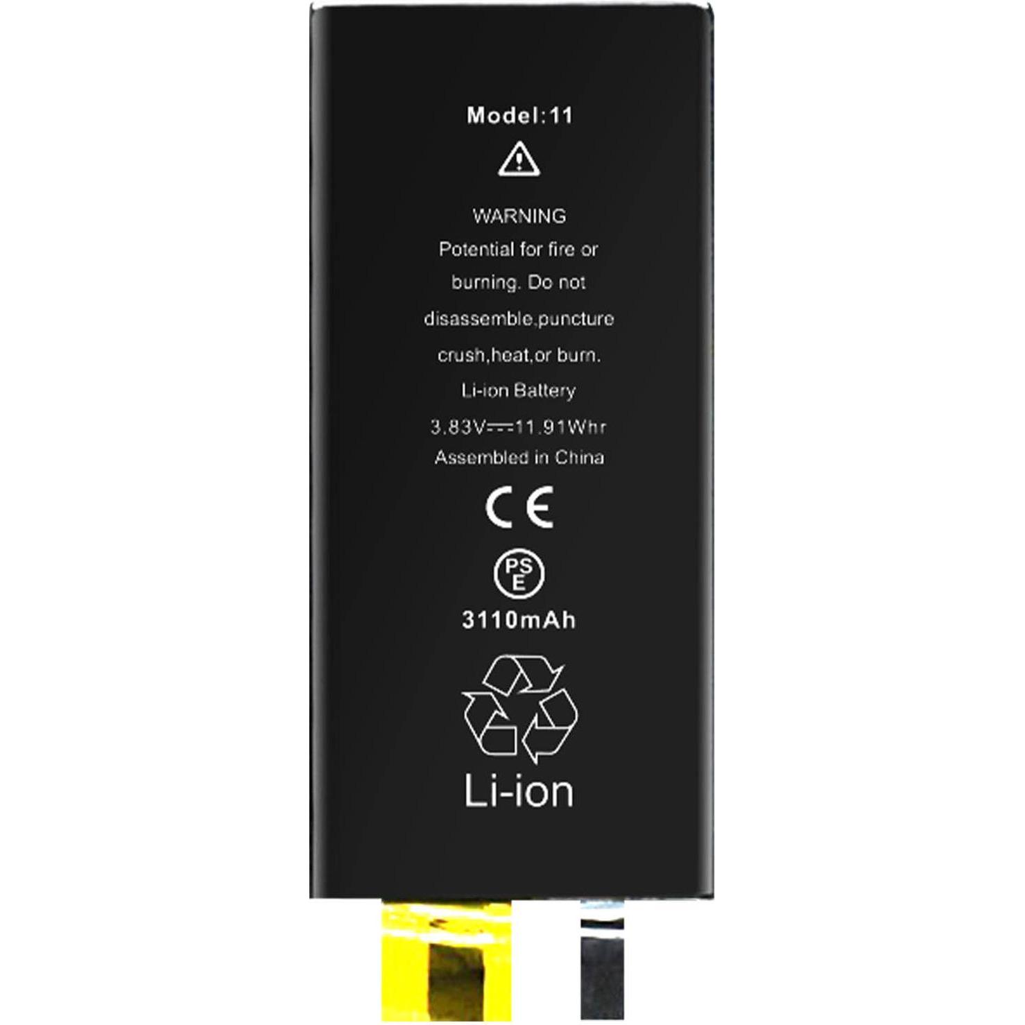 Clappio 3110mAh Ersatzakku ohne BMS, Smartphone Akku