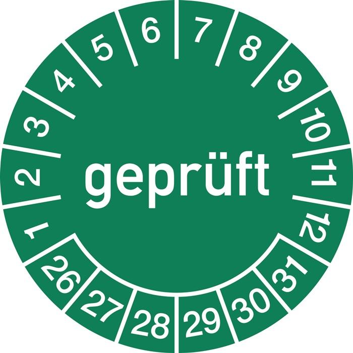 Moedel Mehrjahresprüfplakette Ø 15 mm geprüft 2026 - 2031 Folie (106726)