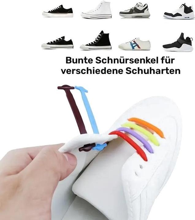 Immagine prodotto Cbx Elastische Silikon-Schnürsenkel – 16-teiliges Set in bunten Farben