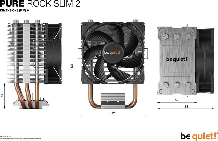 Actual product image be quiet! Pure Rock Slim 2 (135 mm)