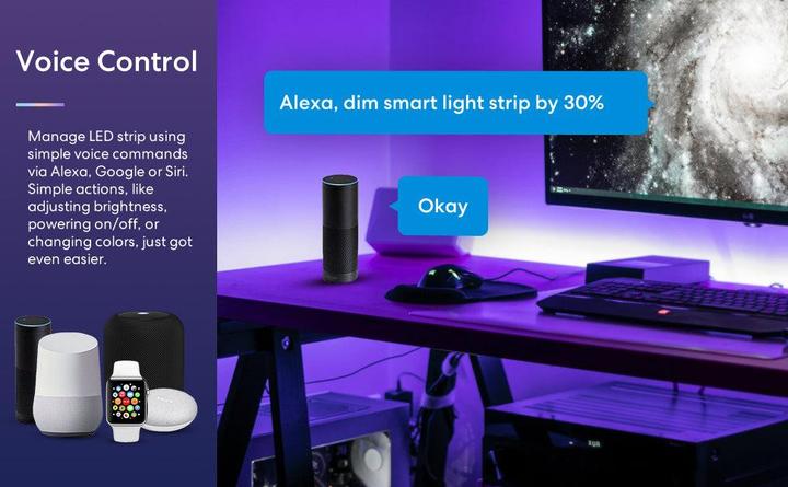 Actual product image Meross LED strips (Multicoloured, 1000 cm, Indoor)