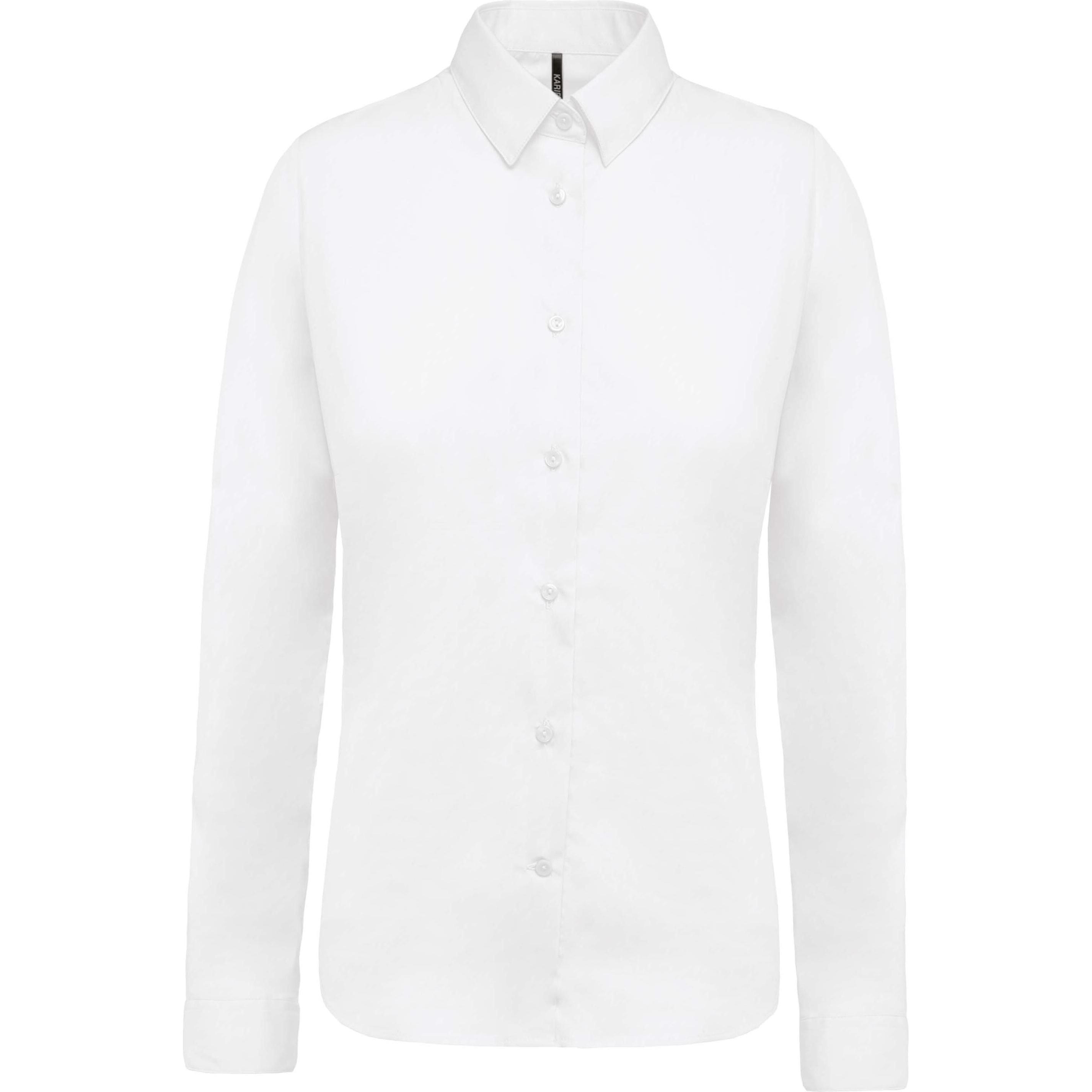 Kariban, Damen, Hemd, Popeline blanc, Weiss, (XL)