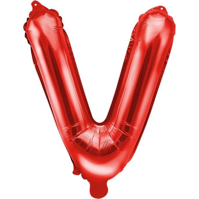 Partydeco Folienballon Buchstabe Rot 35cm - V