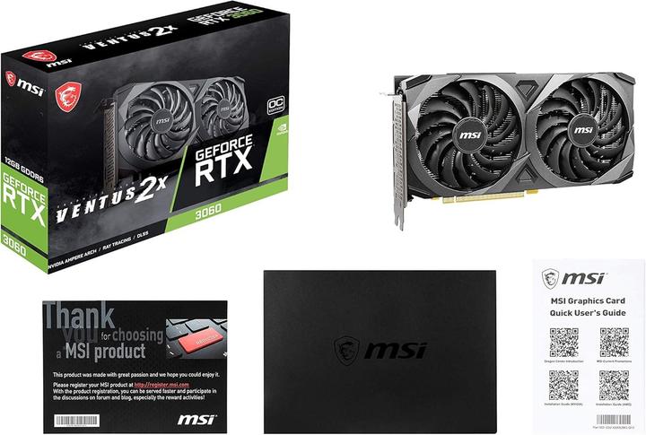 Actual product image MSI GeForce RTX 3060 Ventus 2X 12G OC (12 GB)