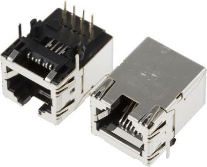 Hirose Electronic 8 way Cat6 shielded RJ45 PCB socket,1.5A
