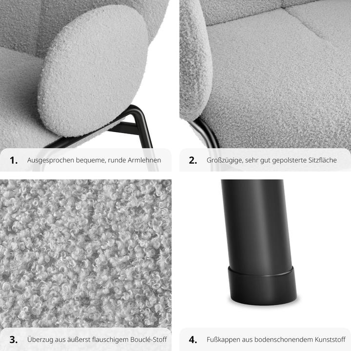 Produktbild tectake 2er Set Scandi gepolstert