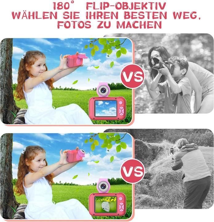 Produktbild Arnssien Kinderkamera mit 180° Flip-Objektiv & IPS-Bildschirm