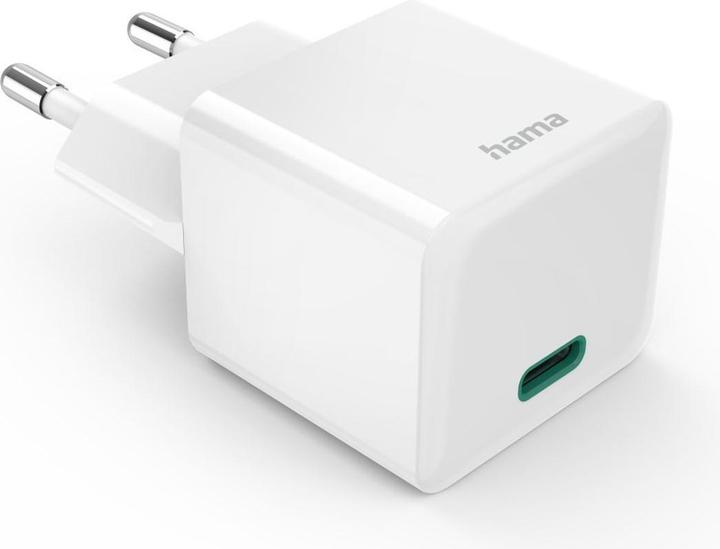 Produktbild Hama Schnellladegerät, USB-C, PD/Qualcomm®/GaN, Mini-Ladegerät, 30 W, Weiss (30 W, 1 Port)