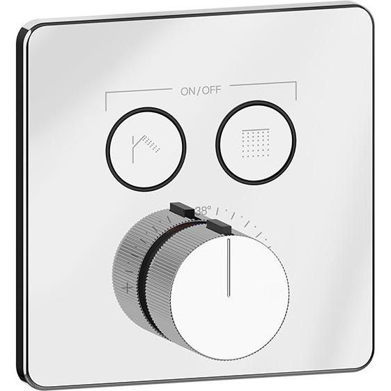 Gessi, Badarmatur, Hi-Fi Fertigmontageset Thermostat mit Tasten-Bedienung on/off. 2-Wege