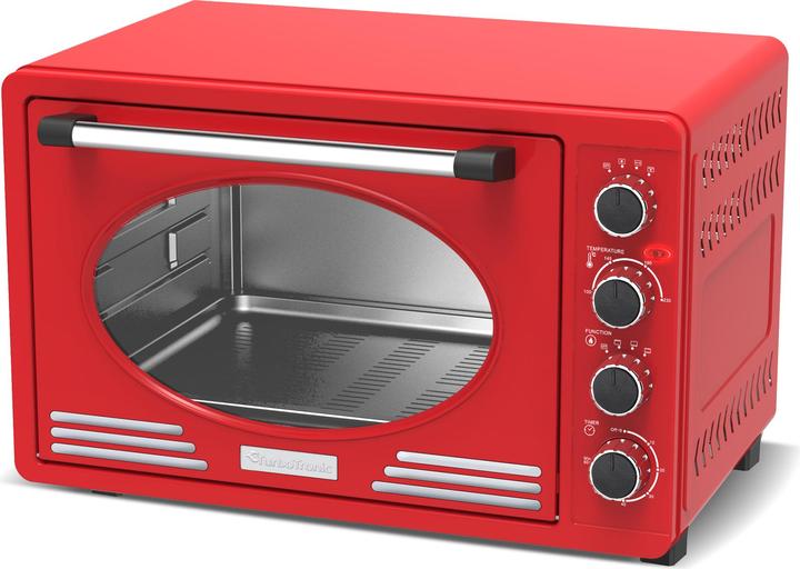 Produktbild TurboTronic By Z-Line Retro Minibackofen mit Umluft 45L Red