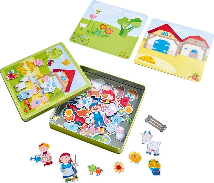 Actual product image Haba Magnetic game box Peters and Paulines Farm (122 pieces)