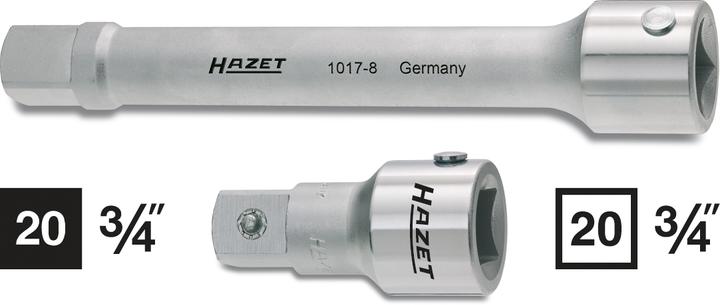 Actual product image HAZET Extension 1017-8 ∙ Square, hollow 20 mm (3/4 inch) ∙ Square, solid 20 mm (3/4 inch)