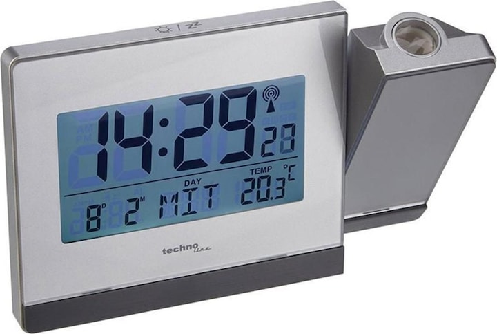 Actual product image Technoline Projection alarm clock silver