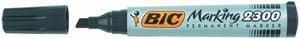 Actual product image Bic Marking 2300, Black, Chisel tip, Black, Grey, 3.1 mm, 5.3 mm, Chipboard, Glass, Metal, Paper, Pl (Black, 5.30 mm, 12 x)