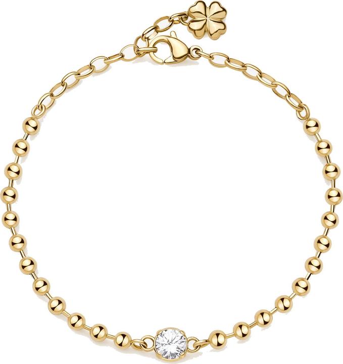 Actual product image Brosway Gold-plated ball bracelet with zircon Desideri BEI085 (18 cm, Stainless steel)